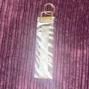 Frayed Rhinestone Wristlet Keychain